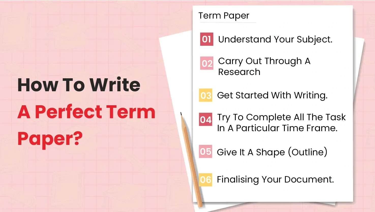 Visual breakdown of the term paper writing process